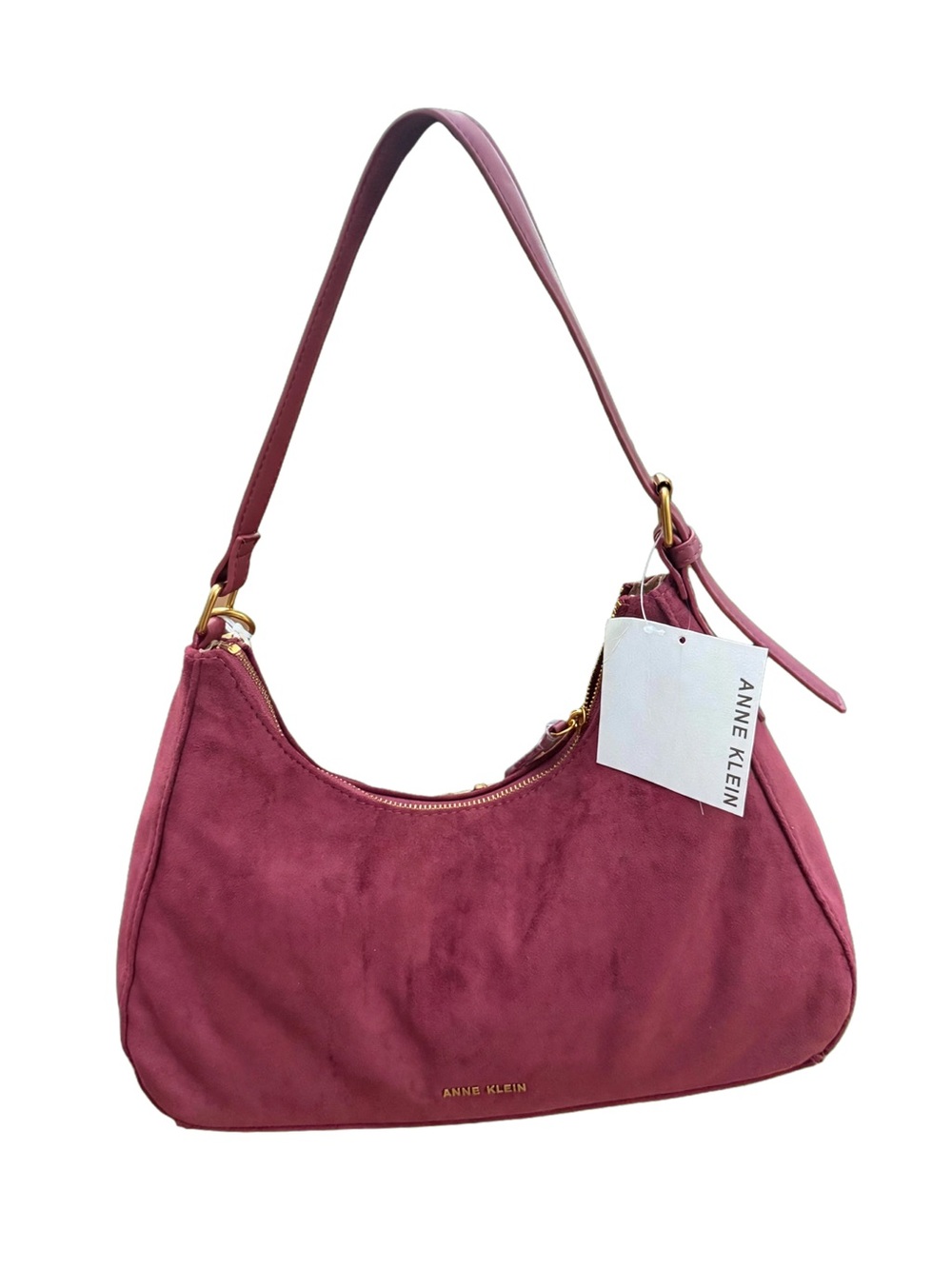 Anne Klein Dusty Rose Suede Shoulder Bag
